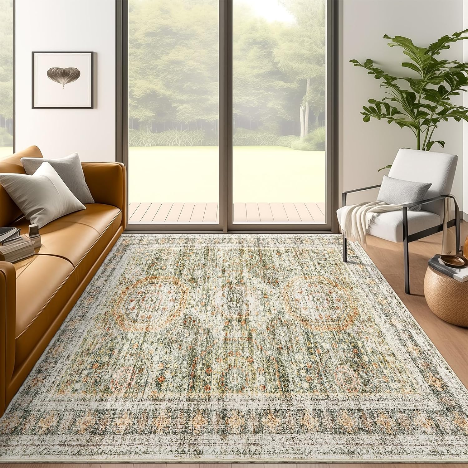 Washable Area Rug Large Soft Rugs for Living Room