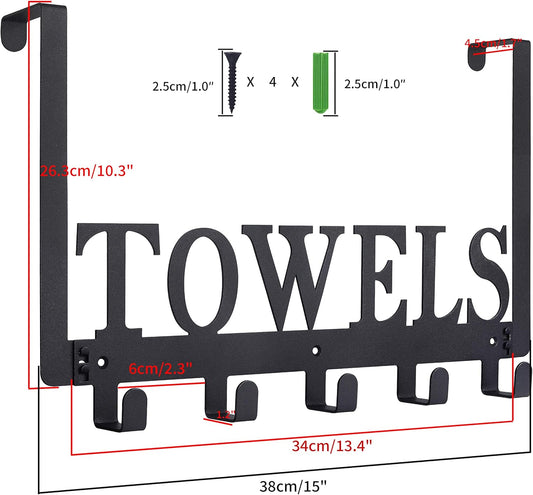 Over The Door Hooks - Towel Holder for Bathroom