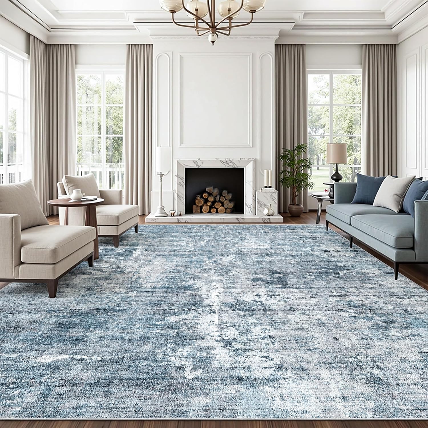 Washable Area Rug Large Soft Rugs for Living Room