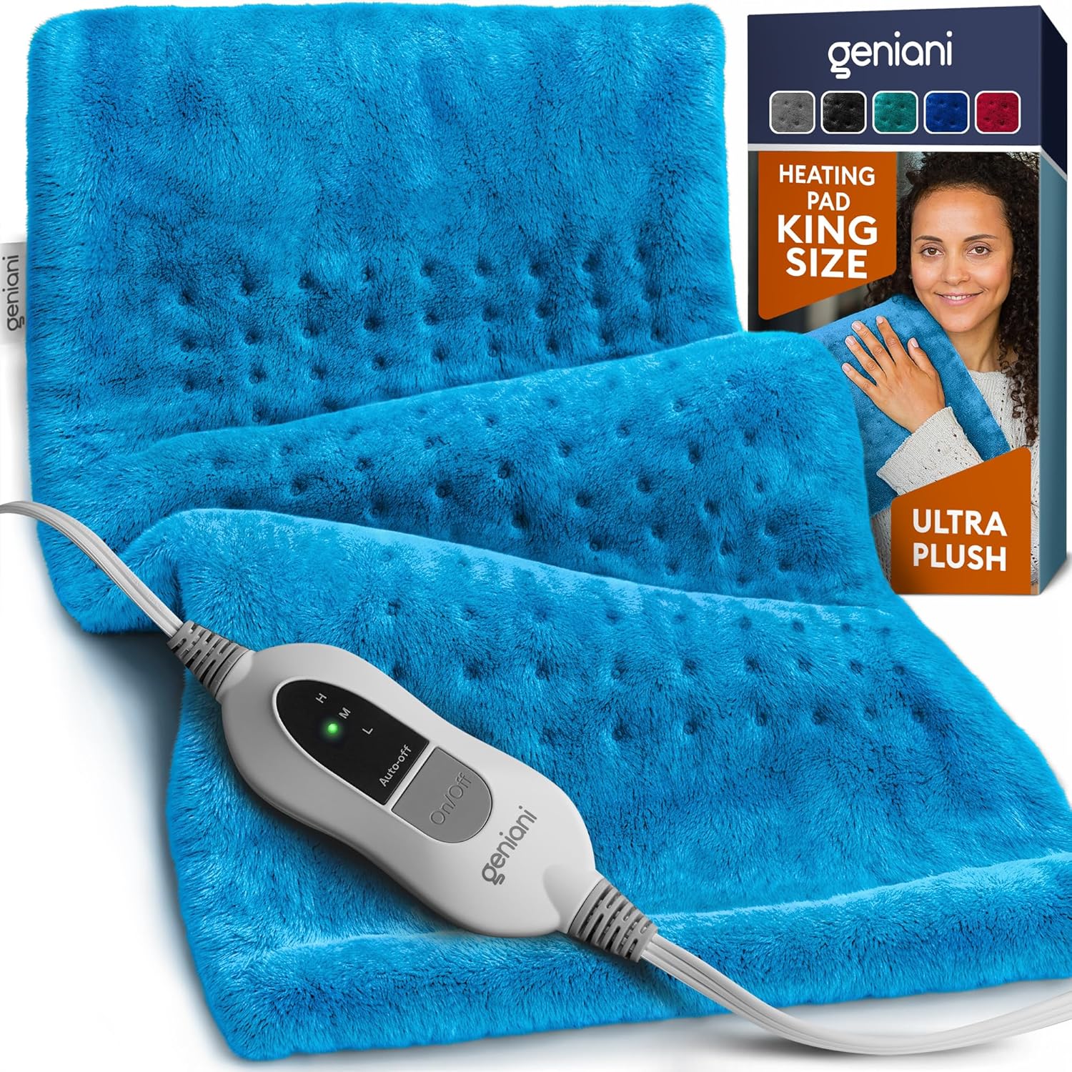 GENIANI Electric Throw XL Electric Heating Pad for Back Pain