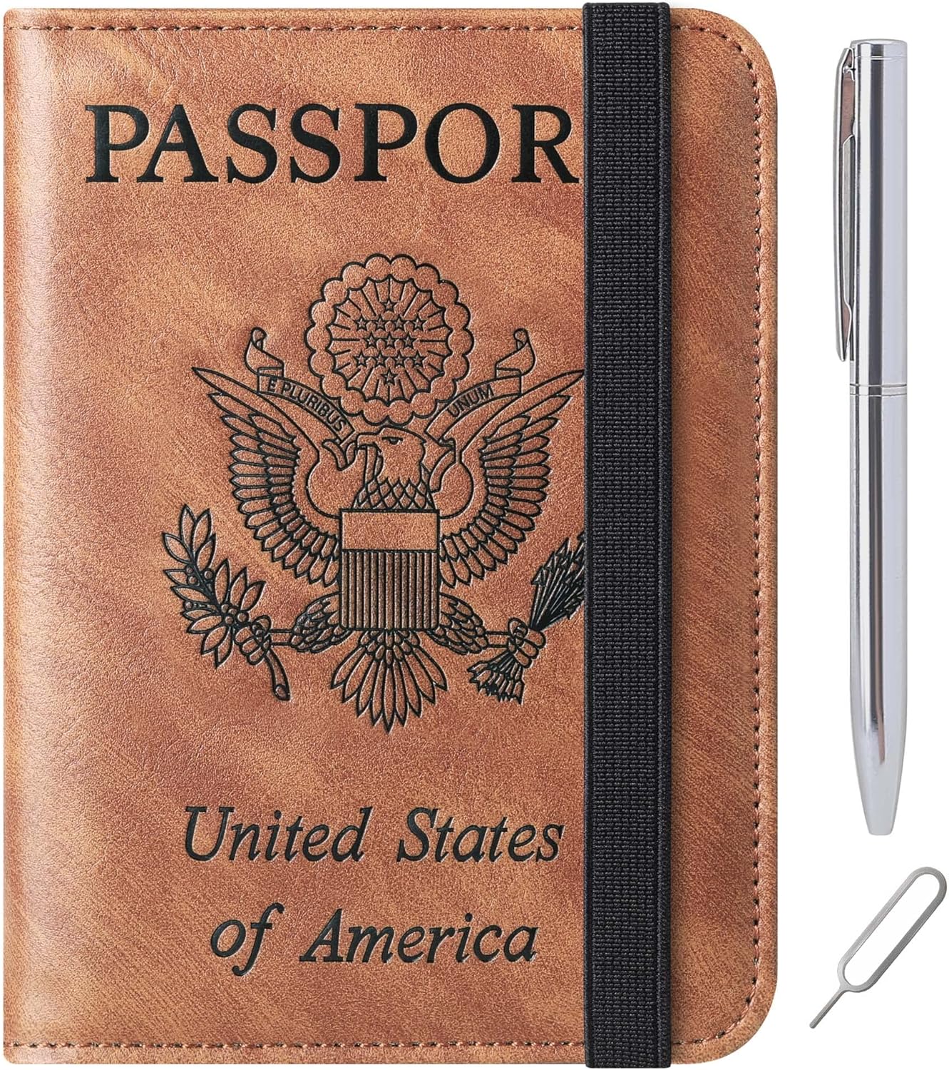 Airtag Passport Holder Cover Wallet Travel Essentials Leather