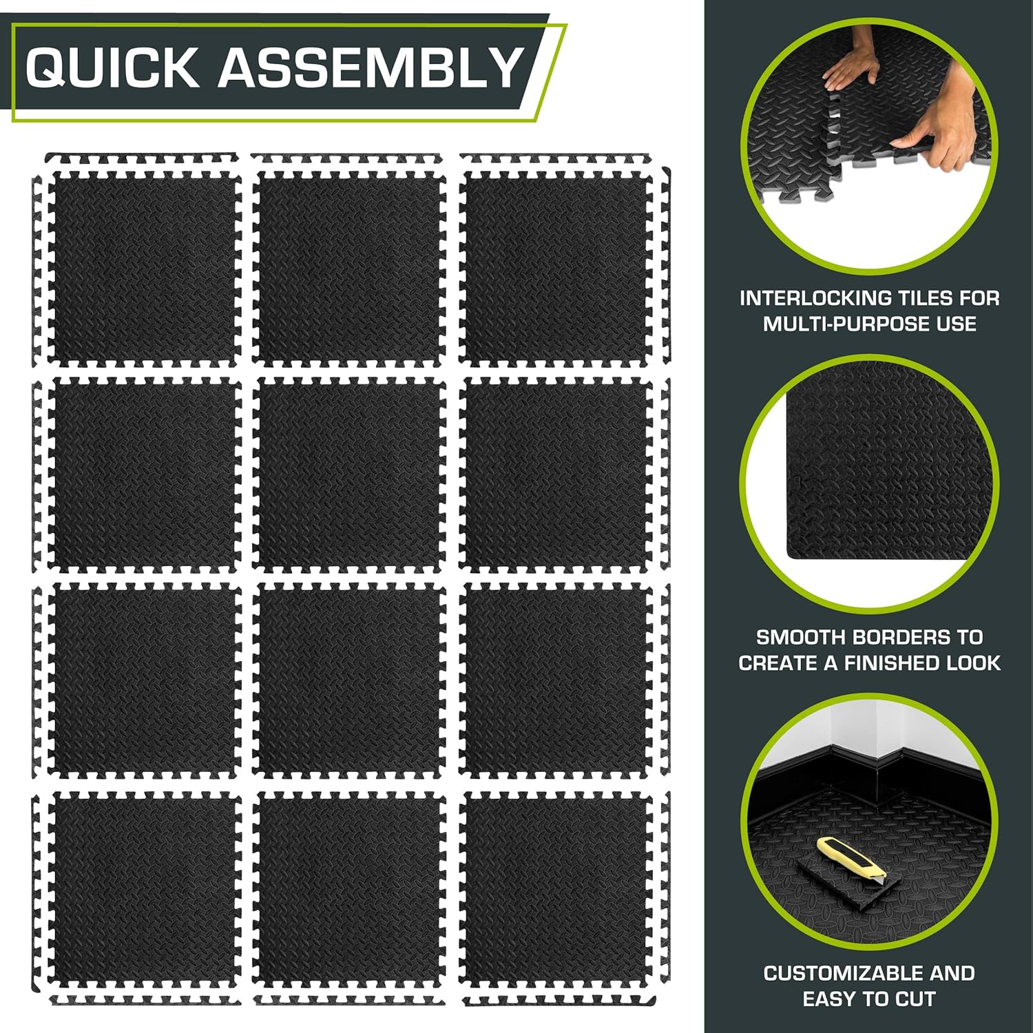 ProsourceFit Puzzle Exercise Mat for Home Gym