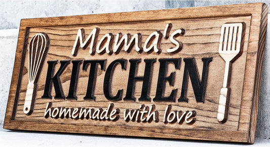Personalized Wooden Kitchen Name Sign Gift