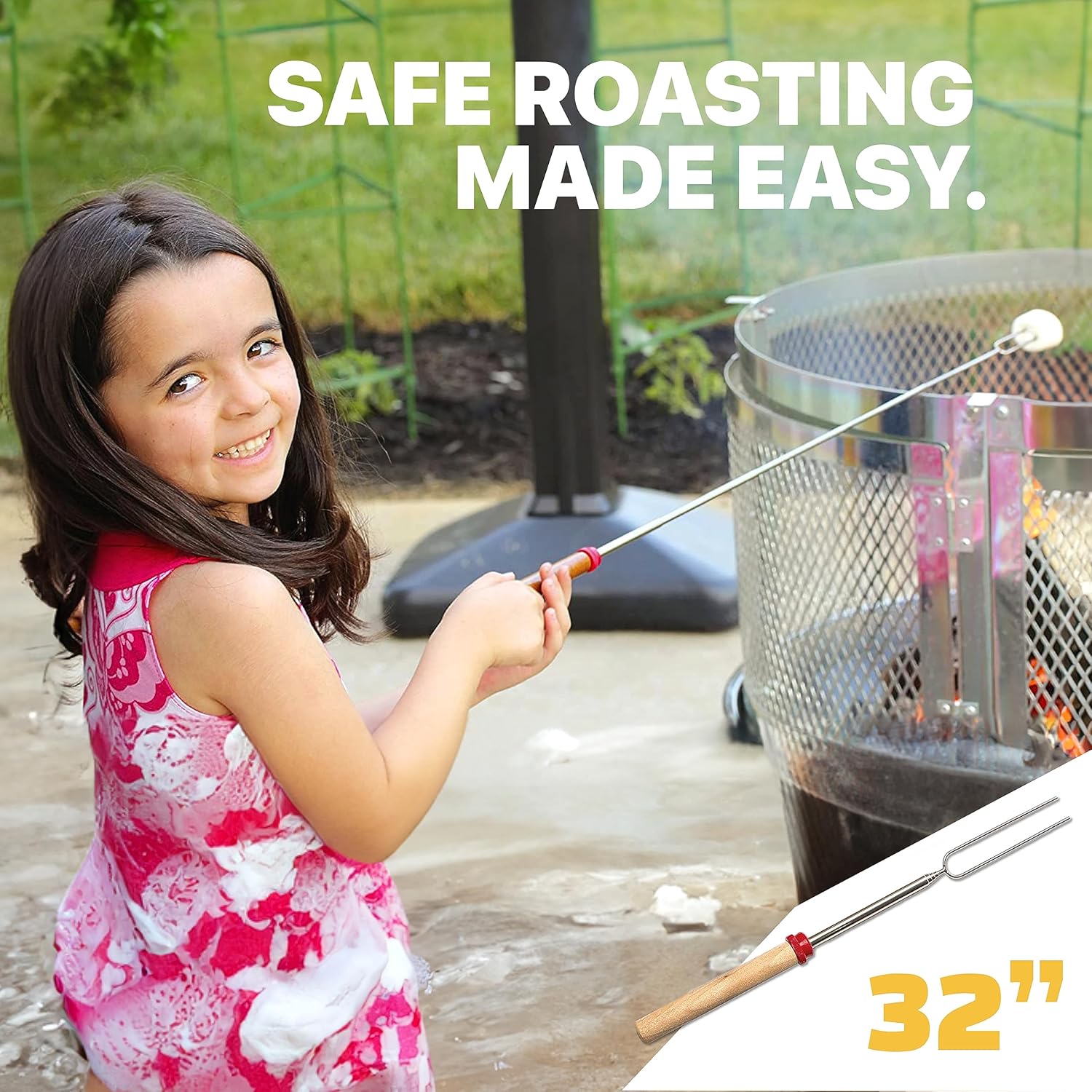 MalloMe S’mores Sticks – 32" Roasting Skewers
