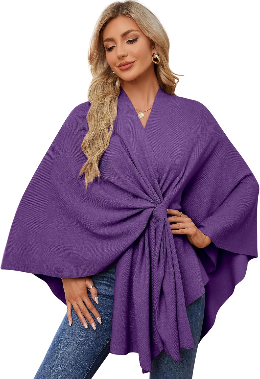 PULI Women's Elegant Shawl Wraps Sweater