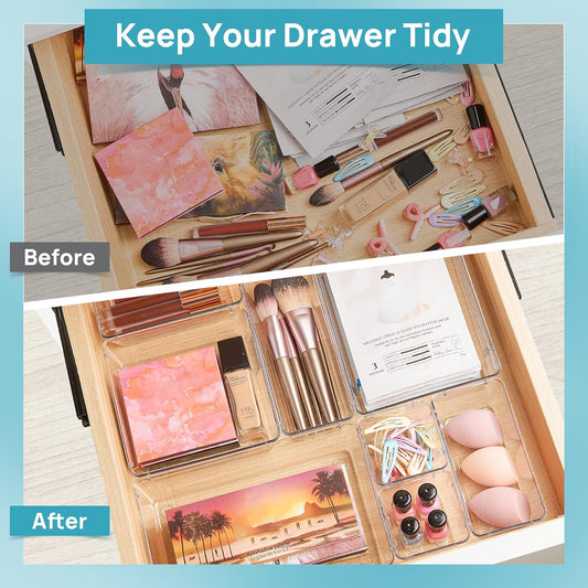 Vtopmart 25PCS Clear Drawer Organizer Set