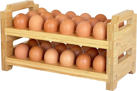 Farmhouse Bamboo Egg Display Rack