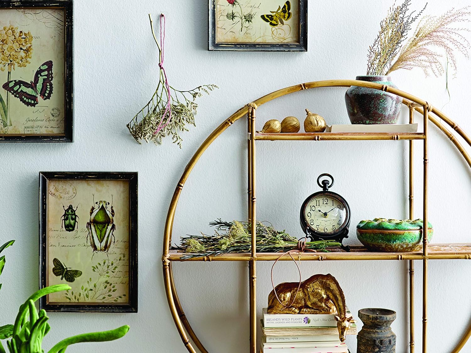 Creative Co-Op Resin Figs with Gold Finish Set