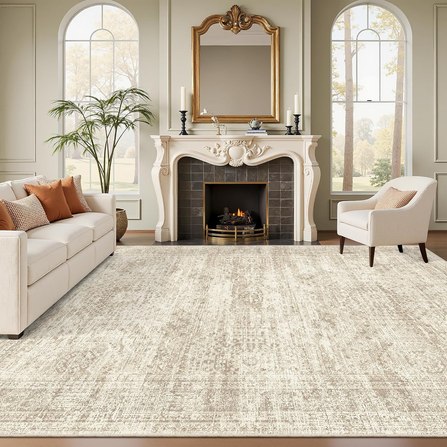 Washable Area Rug Large Soft Rugs for Living Room