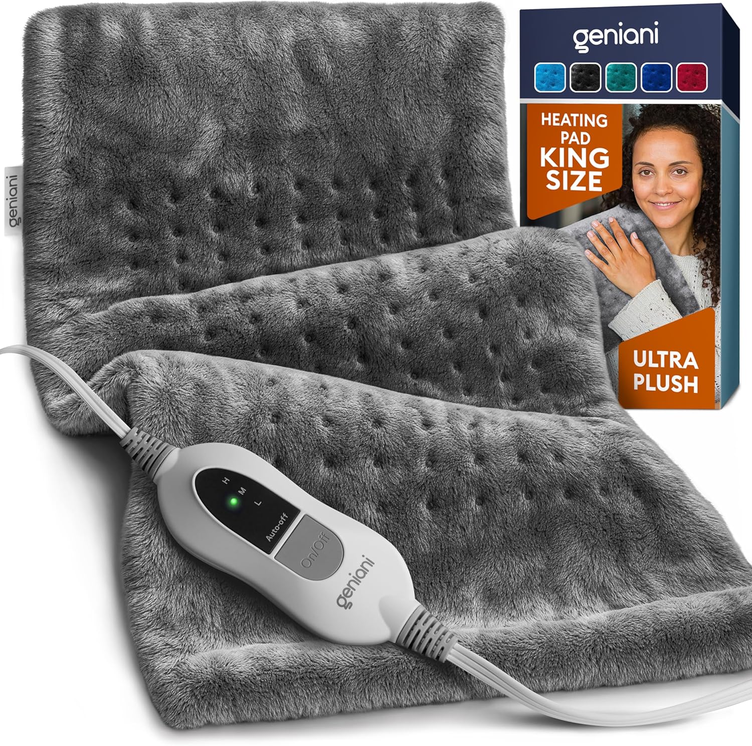GENIANI Electric Throw XL Electric Heating Pad for Back Pain