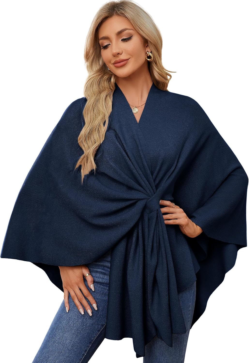 PULI Women's Elegant Shawl Wraps Sweater