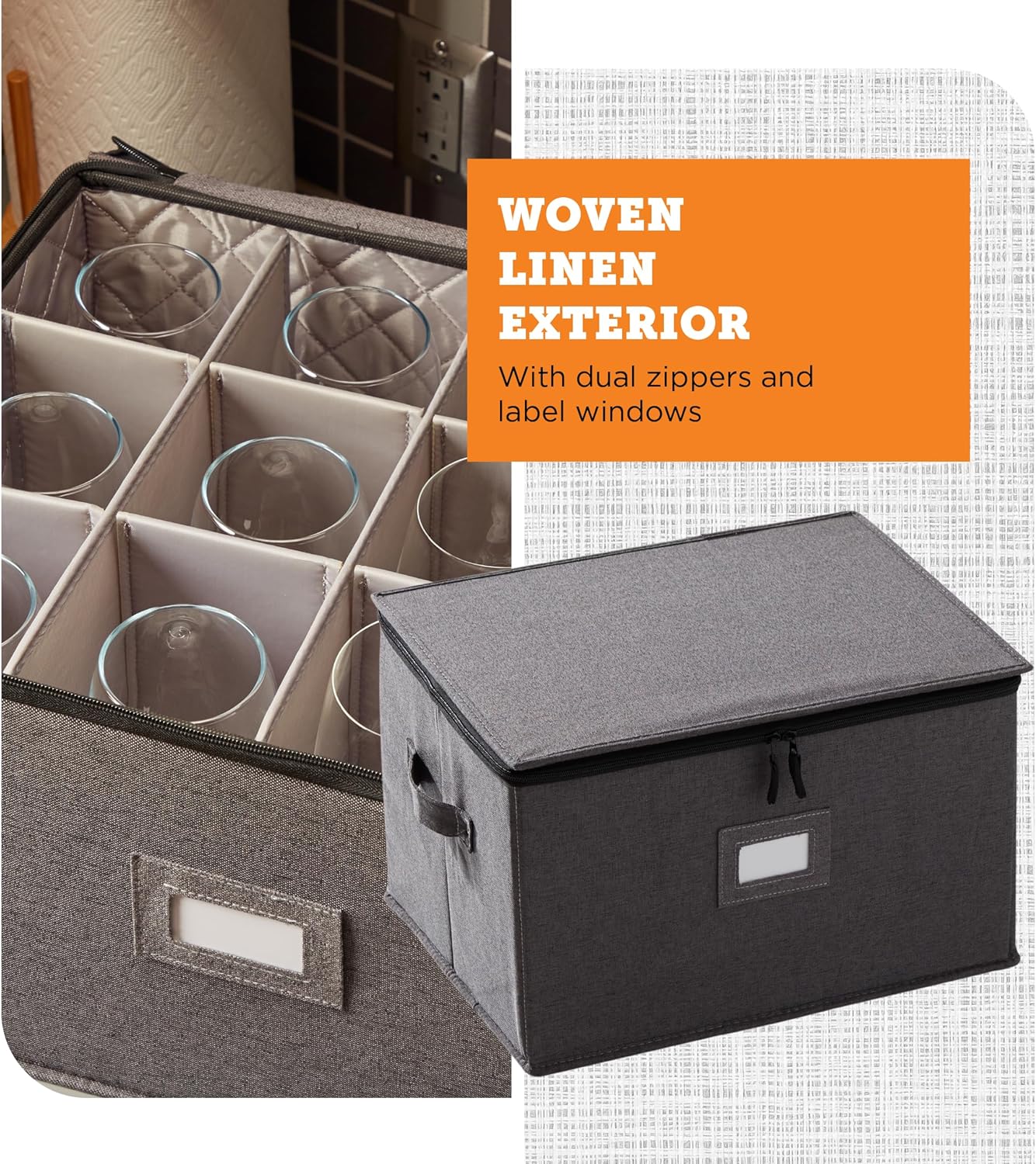 StorageLAB Wine Glass Storage Containers