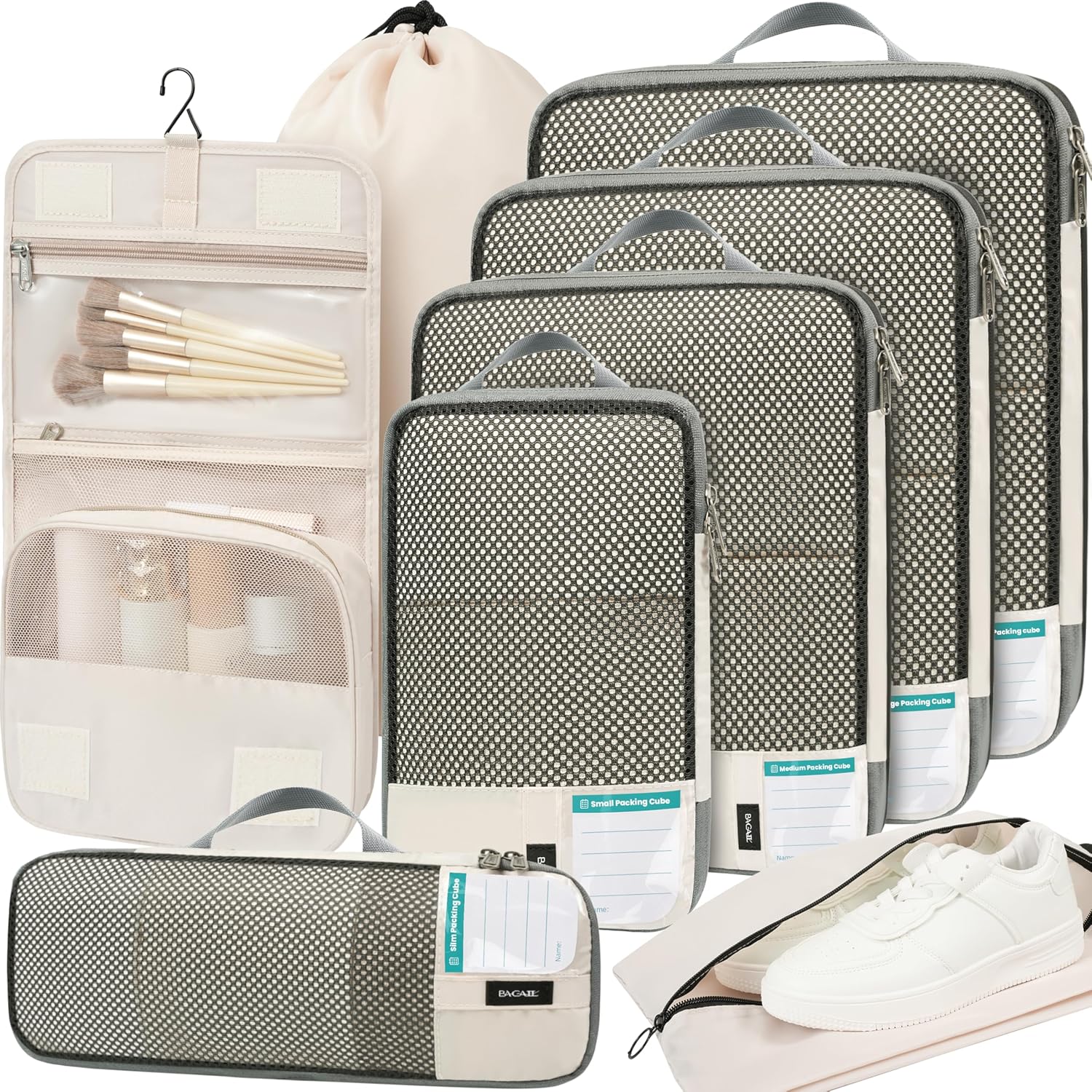 BAGAIL Compression Packing Cubes Travel Organizers