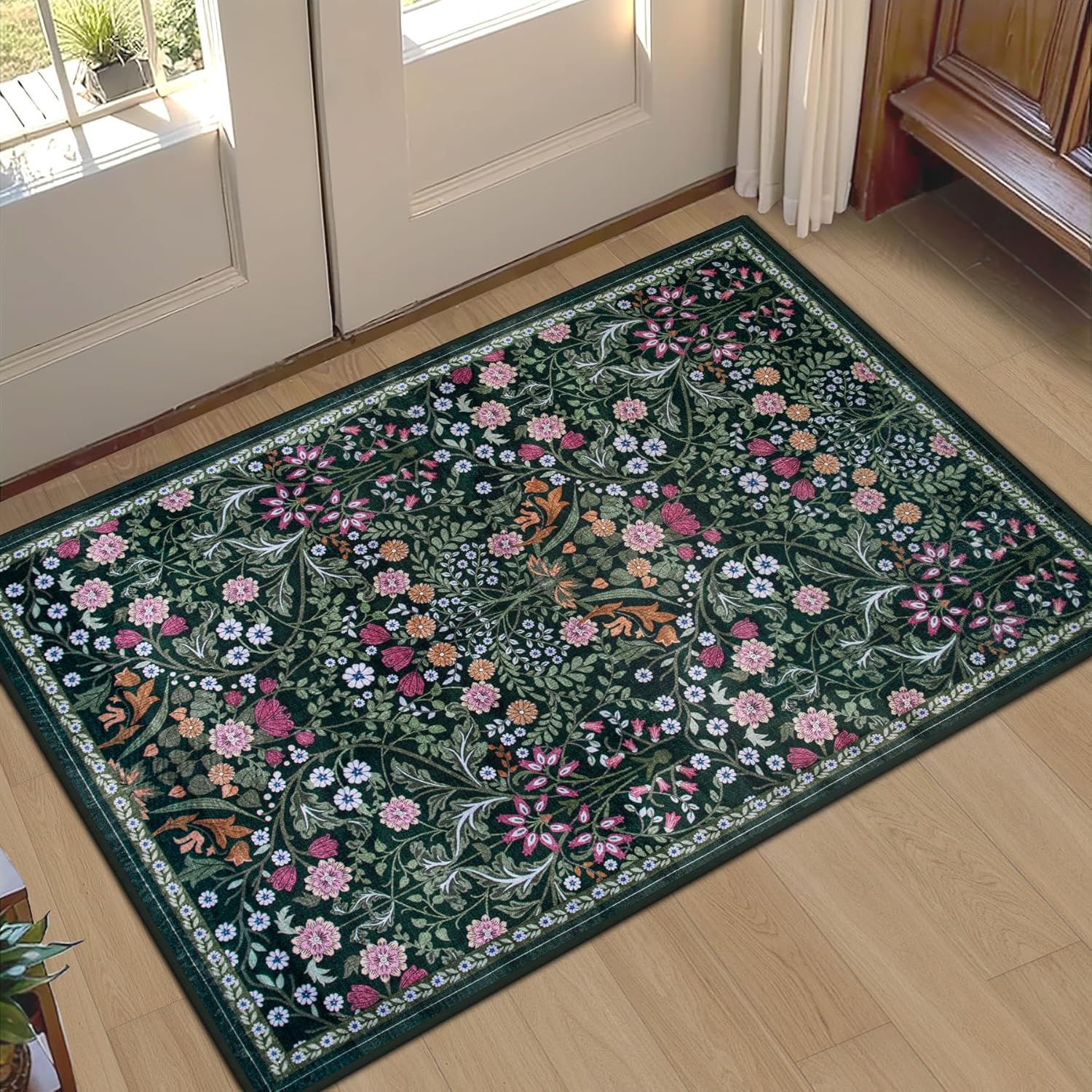 8x10 Area Rugs for Living Room: Floral Washable Rug Vintage
