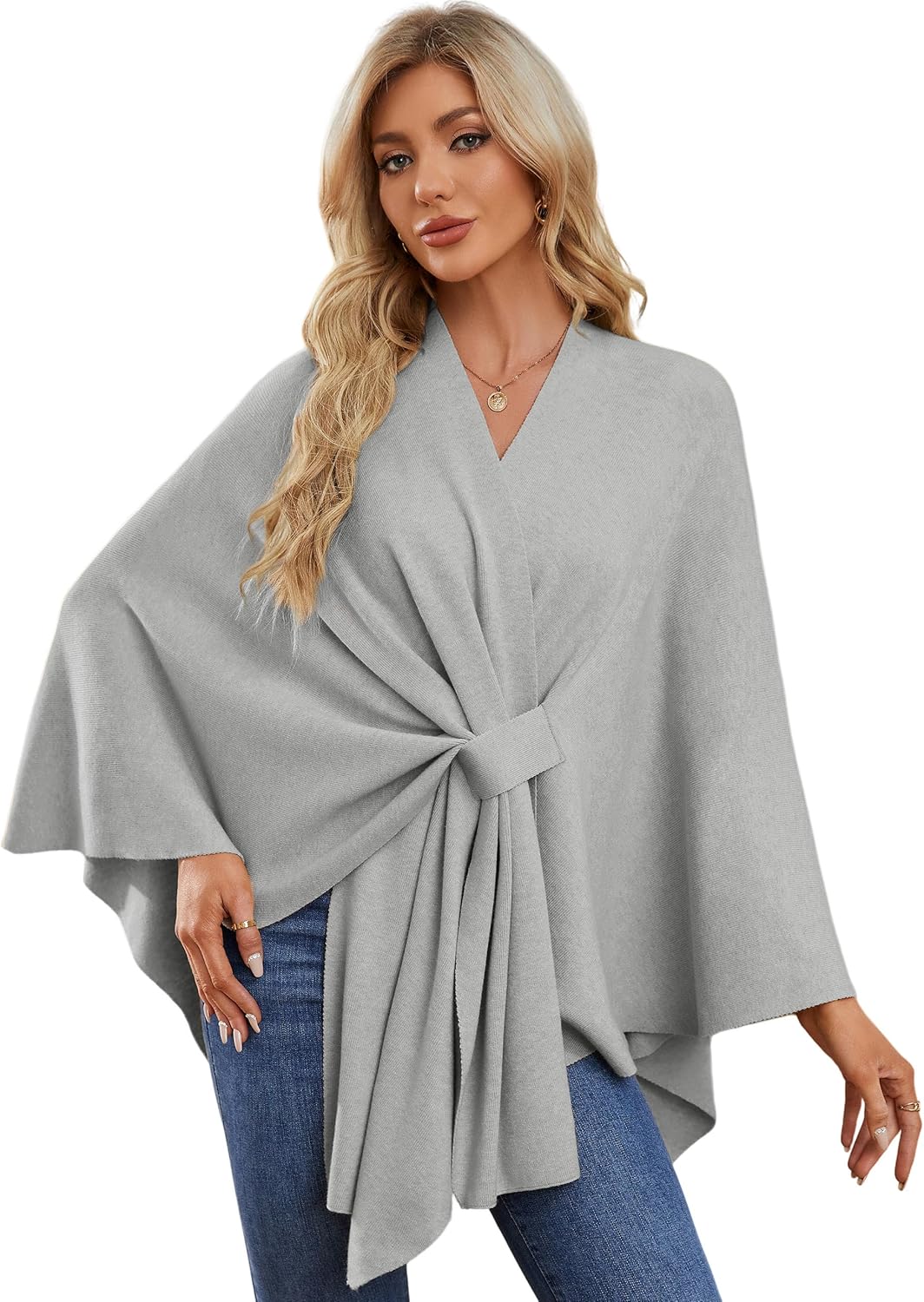 PULI Women's Elegant Shawl Wraps Sweater