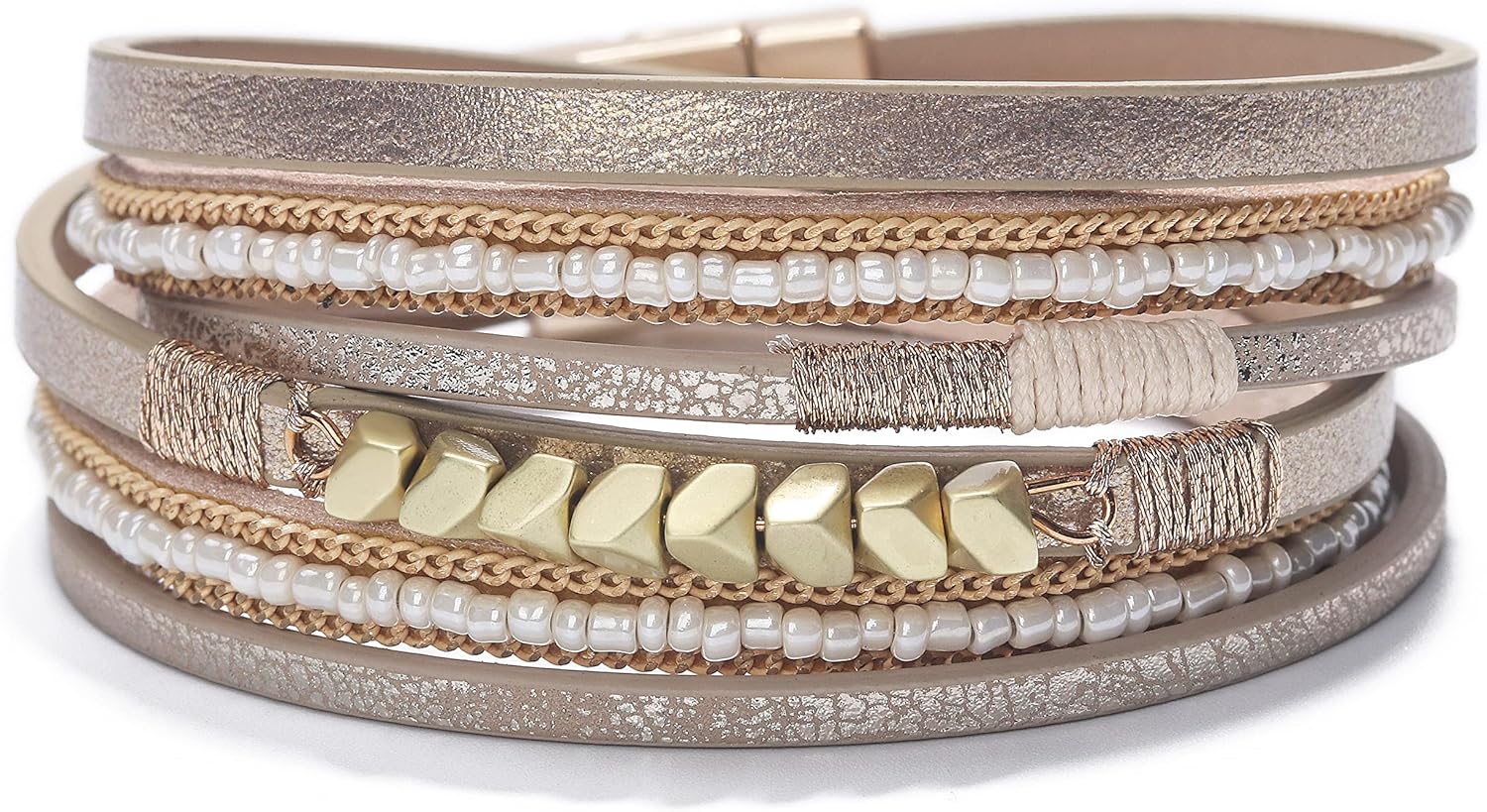 Fesciory Boho Leather Wrap Bracelet Women