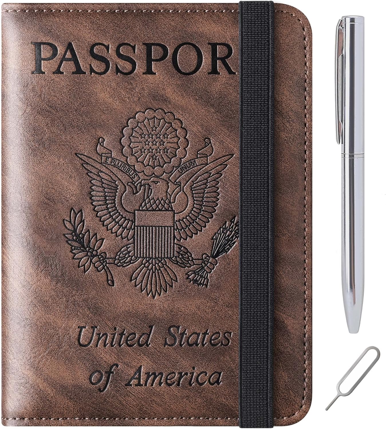 Airtag Passport Holder Cover Wallet Travel Essentials Leather