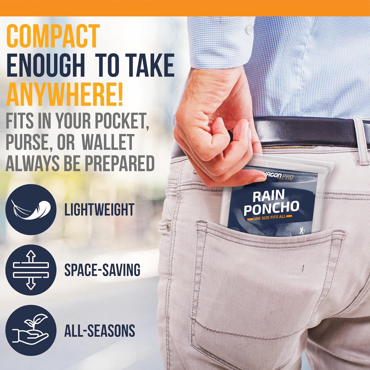 Hagon PRO Disposable Rain Ponchos for Adults