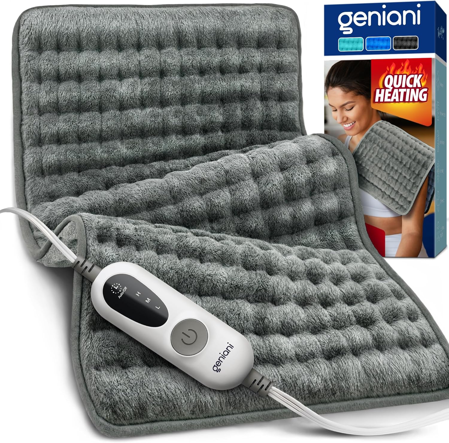 GENIANI Electric Throw XL Electric Heating Pad for Back Pain