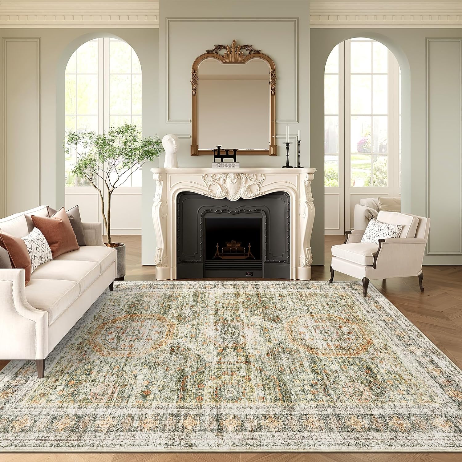 Washable Area Rug Large Soft Rugs for Living Room