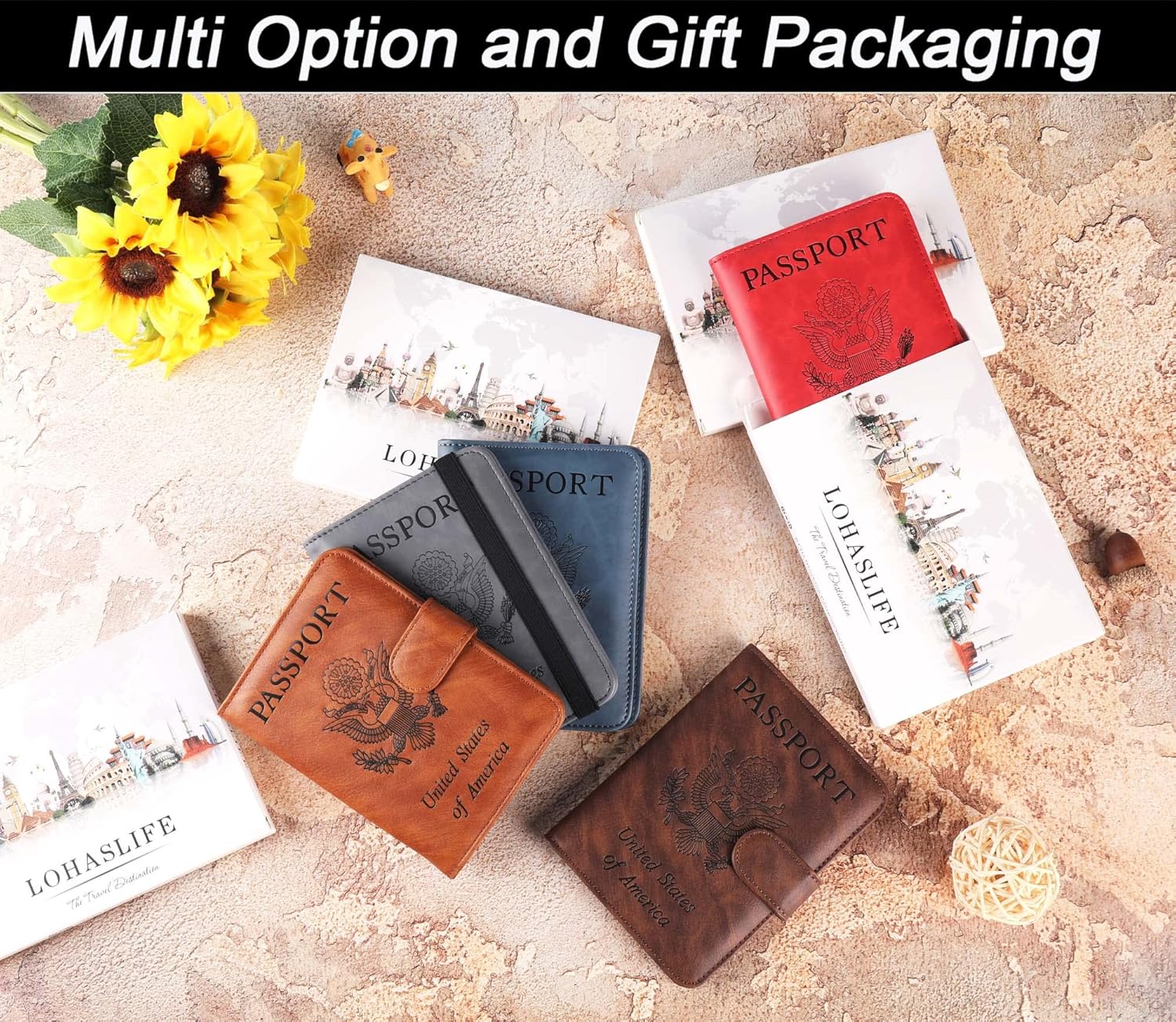 Airtag Passport Holder Cover Wallet Travel Essentials Leather