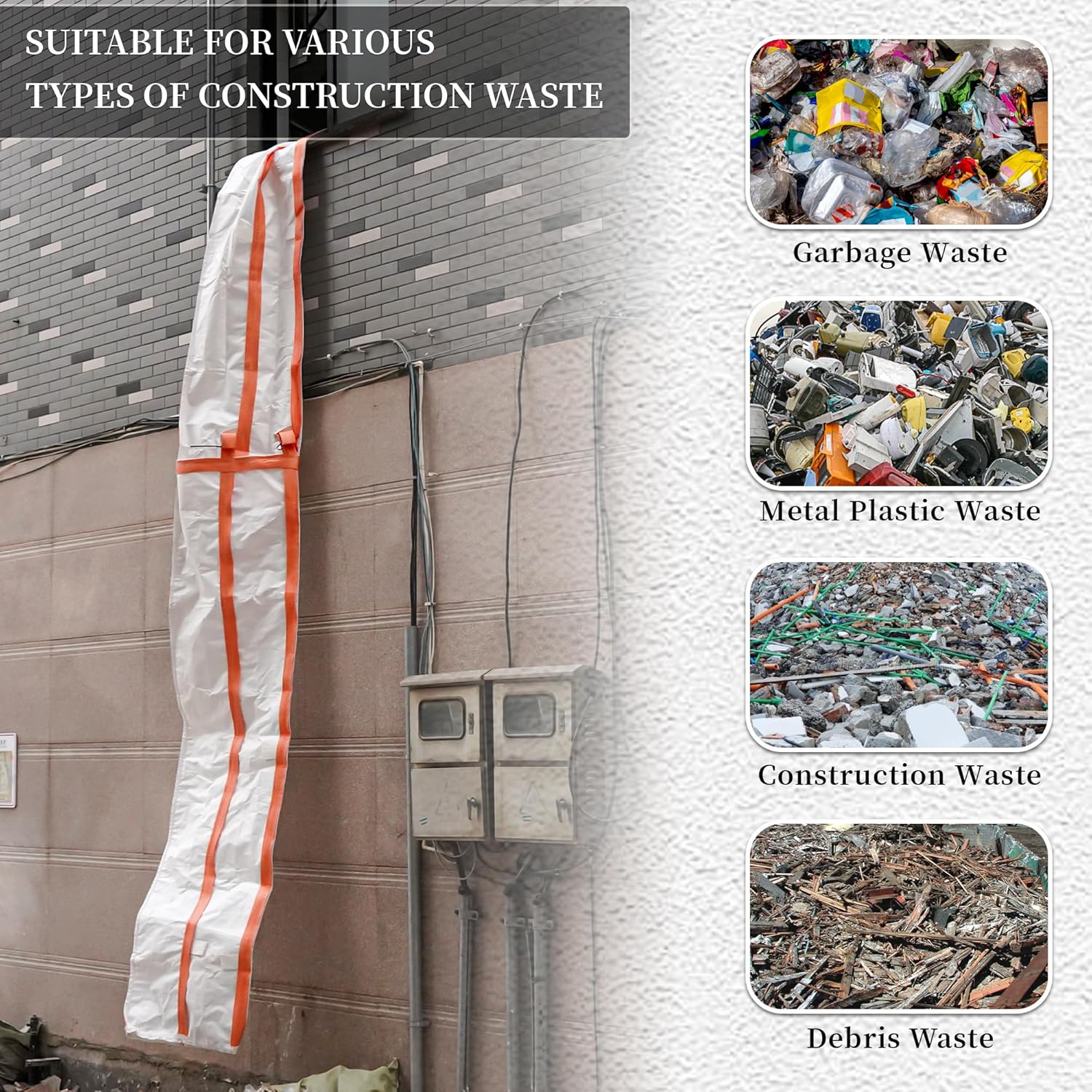 10ft Construction Trash Chute Quick and Efficient Cleanup