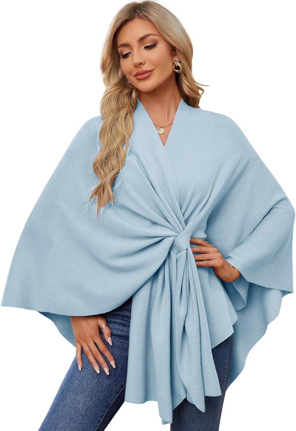 PULI Women's Elegant Shawl Wraps Sweater