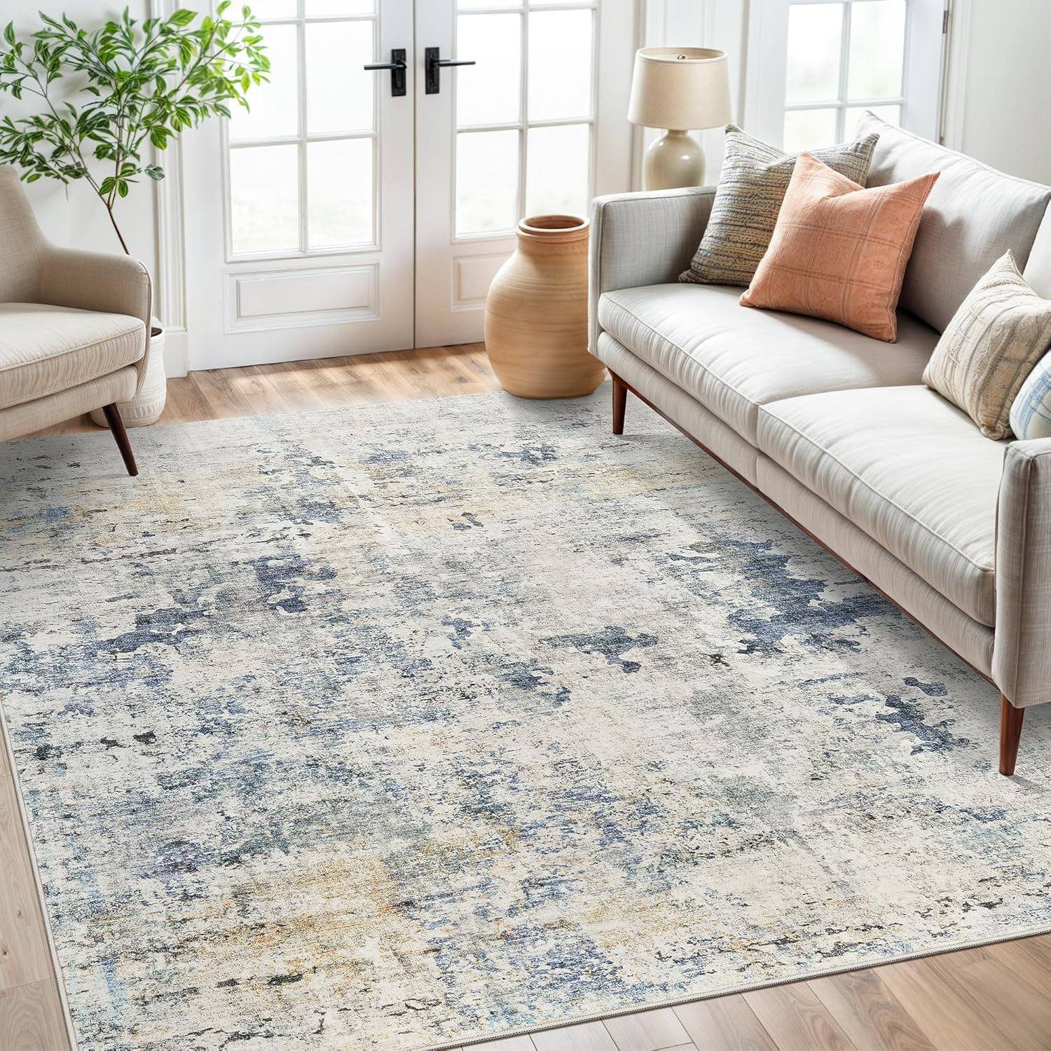 Washable Area Rug Large Soft Rugs for Living Room