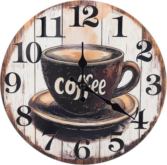 Large Kitchen Vintage Coffee Sign Decor Wall Clocks