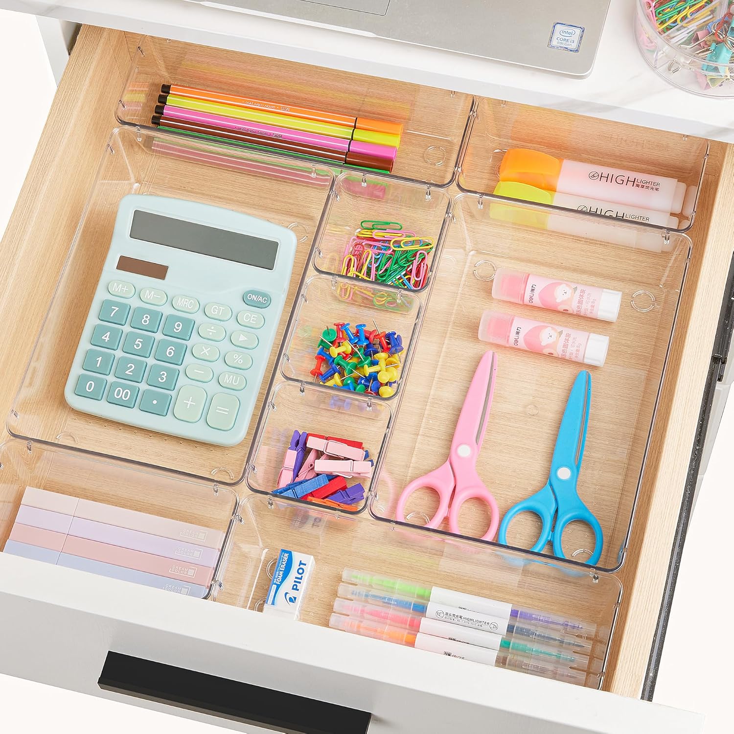 Vtopmart 25PCS Clear Drawer Organizer Set