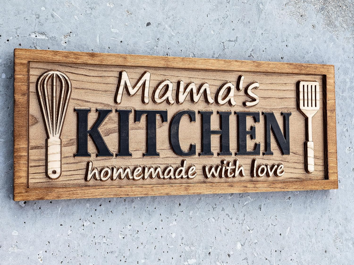Personalized Wooden Kitchen Name Sign Gift
