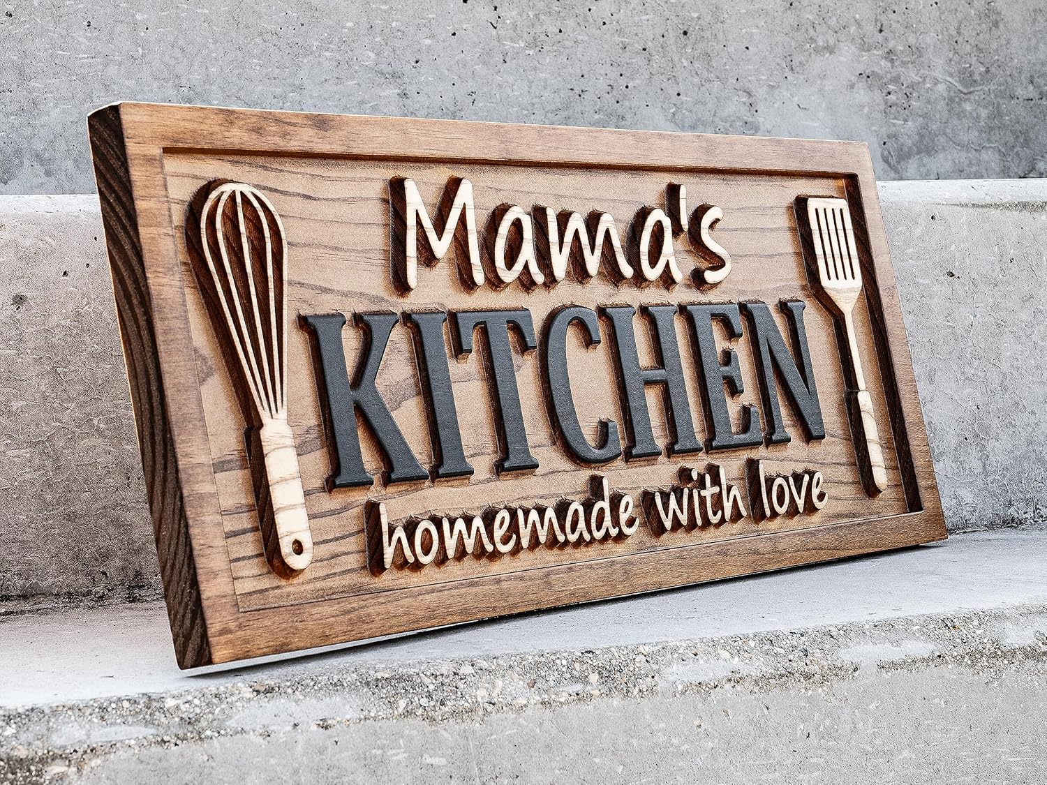 Personalized Wooden Kitchen Name Sign Gift